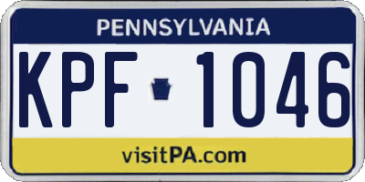 PA license plate KPF1046