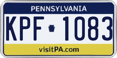PA license plate KPF1083