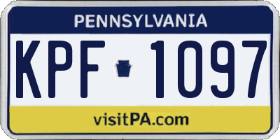PA license plate KPF1097