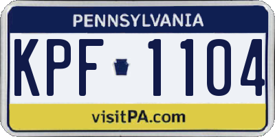 PA license plate KPF1104