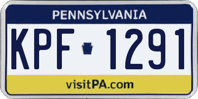 PA license plate KPF1291