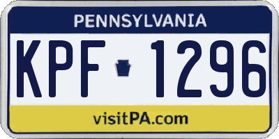PA license plate KPF1296