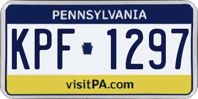 PA license plate KPF1297