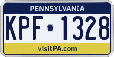PA license plate KPF1328