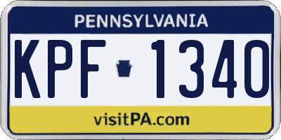 PA license plate KPF1340