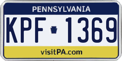 PA license plate KPF1369