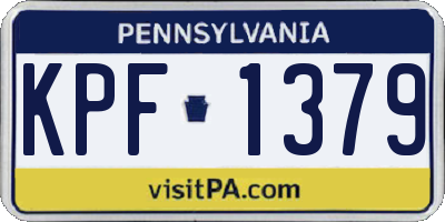 PA license plate KPF1379