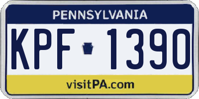 PA license plate KPF1390