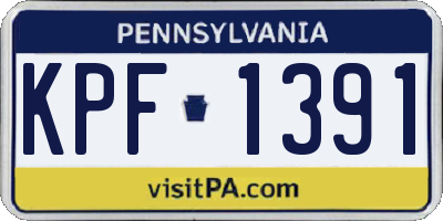 PA license plate KPF1391