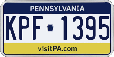PA license plate KPF1395