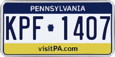 PA license plate KPF1407