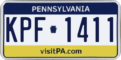 PA license plate KPF1411