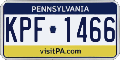 PA license plate KPF1466