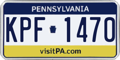 PA license plate KPF1470