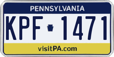 PA license plate KPF1471