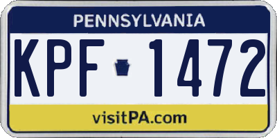 PA license plate KPF1472