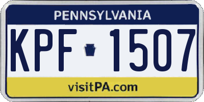 PA license plate KPF1507