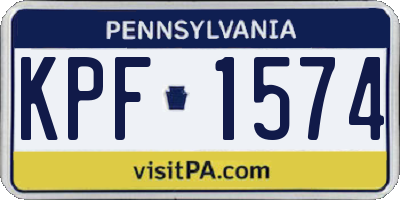 PA license plate KPF1574
