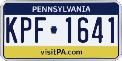 PA license plate KPF1641