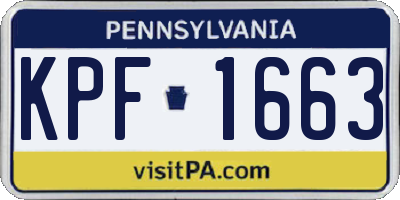 PA license plate KPF1663