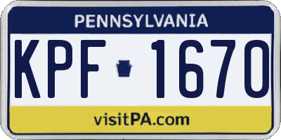 PA license plate KPF1670