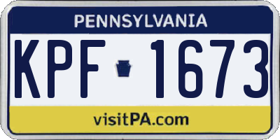 PA license plate KPF1673