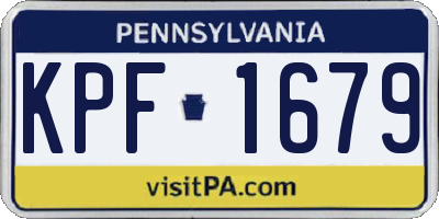 PA license plate KPF1679