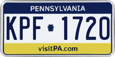 PA license plate KPF1720