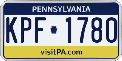PA license plate KPF1780