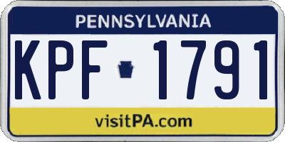 PA license plate KPF1791
