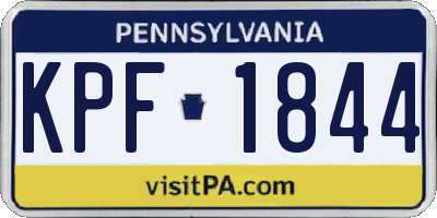 PA license plate KPF1844