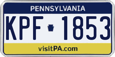 PA license plate KPF1853