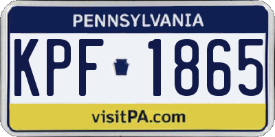 PA license plate KPF1865