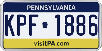 PA license plate KPF1886