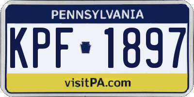 PA license plate KPF1897