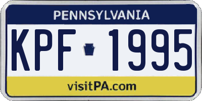 PA license plate KPF1995