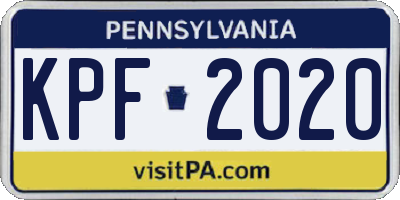 PA license plate KPF2020