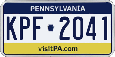 PA license plate KPF2041
