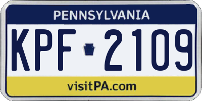 PA license plate KPF2109