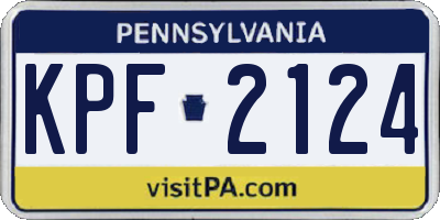 PA license plate KPF2124