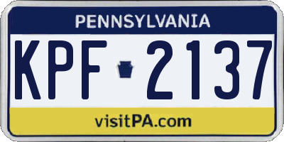 PA license plate KPF2137