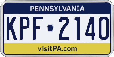PA license plate KPF2140