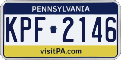 PA license plate KPF2146