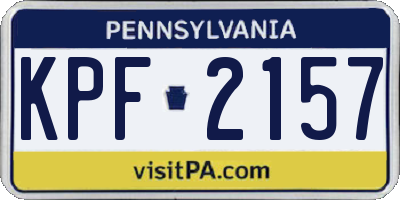 PA license plate KPF2157