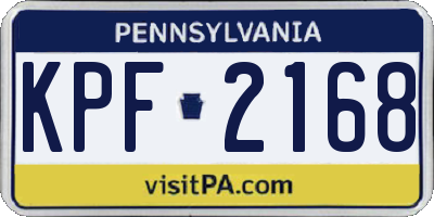 PA license plate KPF2168