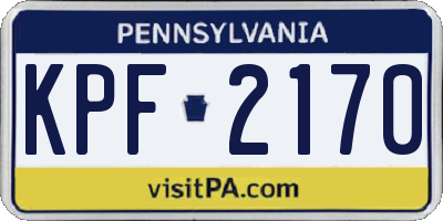 PA license plate KPF2170
