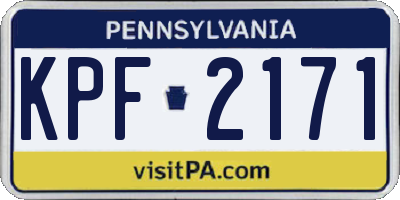 PA license plate KPF2171