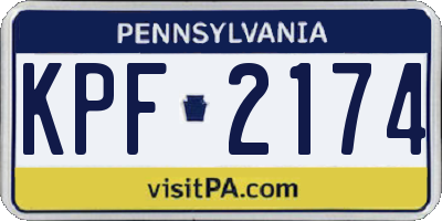 PA license plate KPF2174