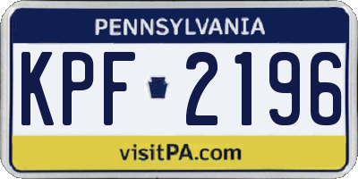 PA license plate KPF2196