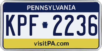 PA license plate KPF2236
